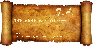 Tárkányi Albert névjegykártya