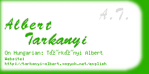 albert tarkanyi business card